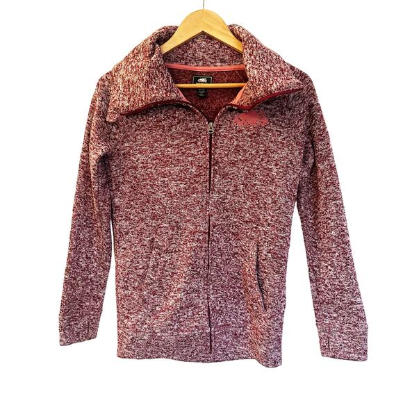 Roots Kids Fleece Sweater sz XL (14) Burgundy Full Zip Sweater - Picture 1 of 10